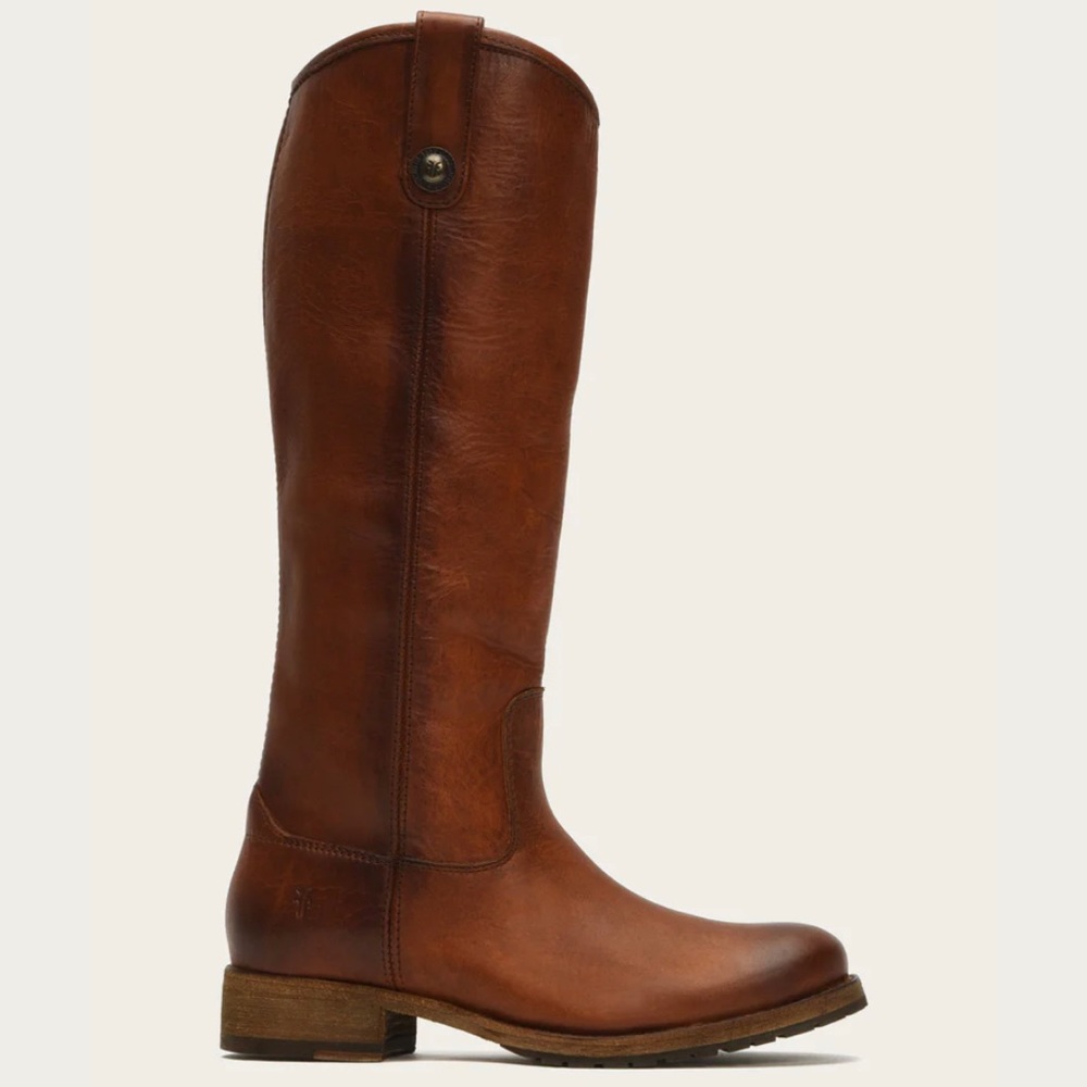 Frye Melissa Button Lug Tall - Cognac size 6.5